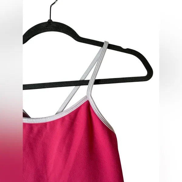 Senita Athletics Ava Crop Top S Dragonfruit Pink White Criss Cross Sports‎ Bra - Image 5