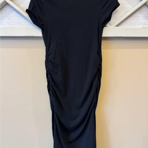Isabel Maternity T-Shirt Dress Womens Small Short Sleeve Soft‎ Stretch Black - Image 3