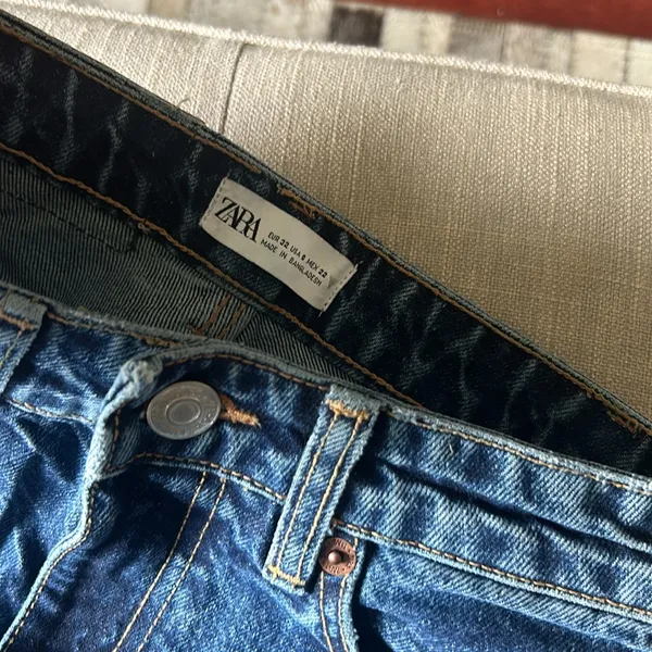 Zara Blue Denim Straight Leg Jean Size‎ 0 - Image 5