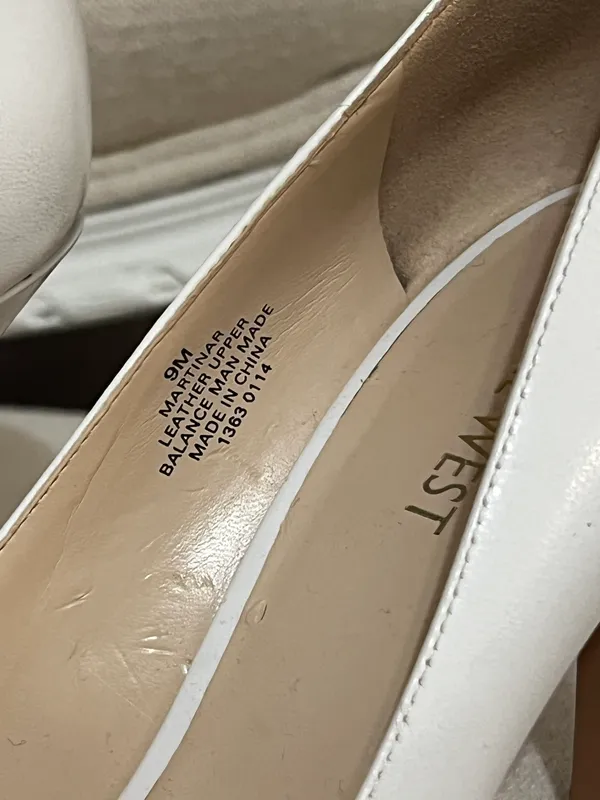 Nine West White Leather Martinar Pump - Image 5
