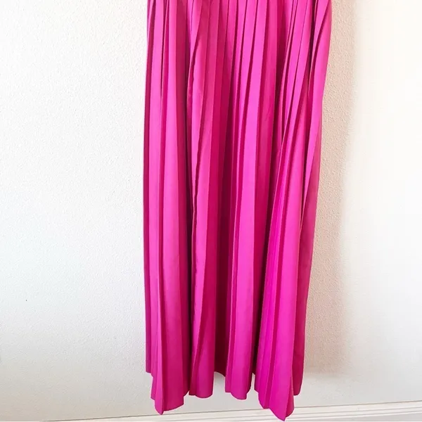 Anthropologie x Mare Mare Pleated Two Piece Resortwear Maxi Dress in Hot Pink - Image 6