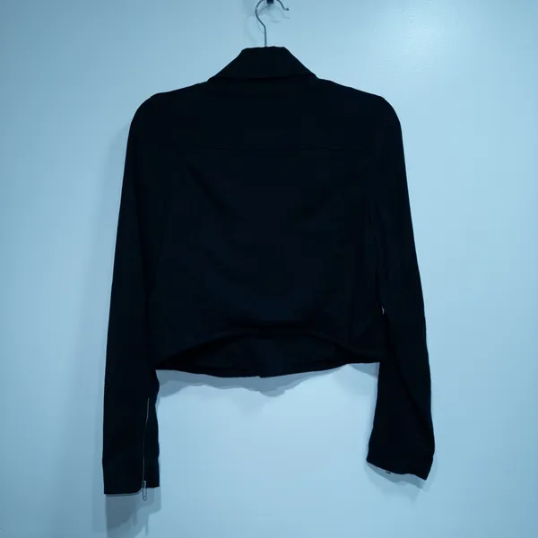 Abercrombie & Fitch Black Moto Lyocell Cropped Jacket Size XS - Image 4