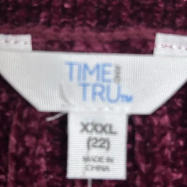 Time and Tru women Burgundy Crew Neck Sweater Size XXXL . - Image 8