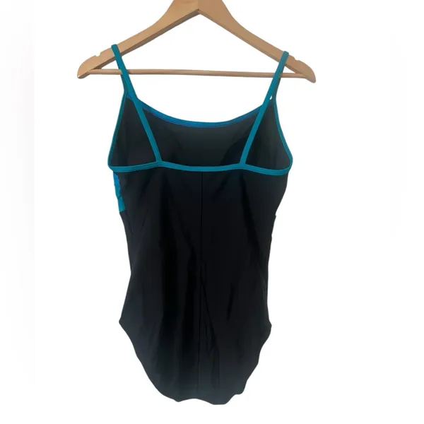 Speedo Women’s Blue and Black Color Block One Piece Swimsuit‎ - Image 2