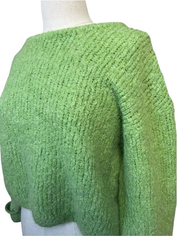 American Vintage Women's Zolly Jumper Wool Sweater in Spring Green Size XS/S - Image 5