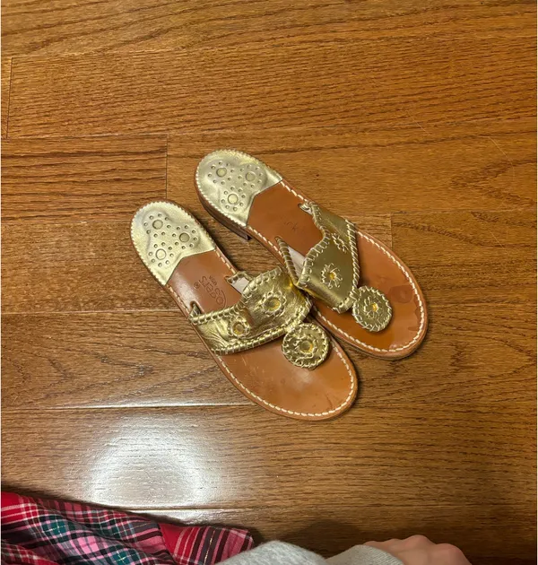 Jack Rogers Gold Sandals Metallic size 6 - Image 2