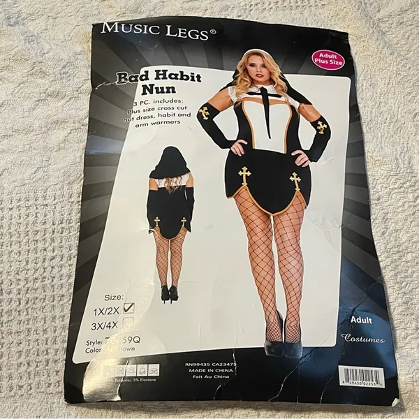 NEW Music Legs Bad Habit Nun Plus Size Halloween Costume Size 1X/2X - Image 4