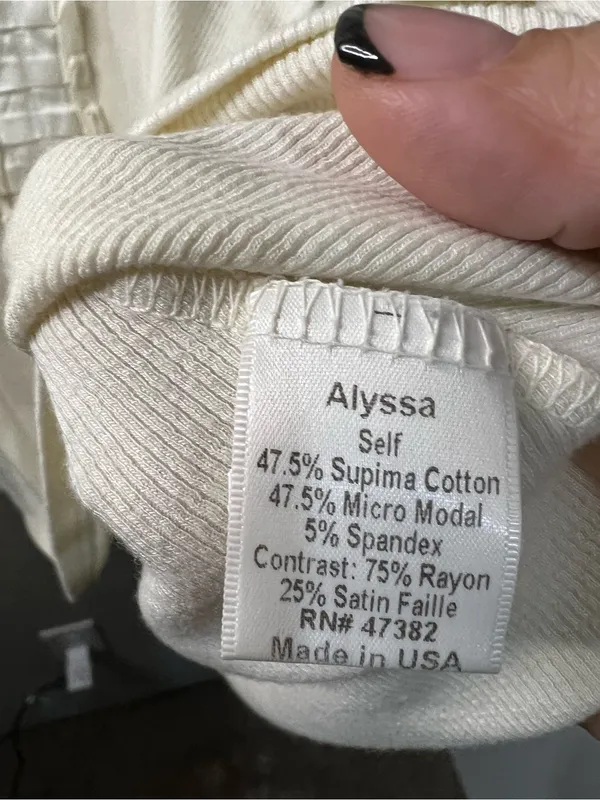 PJ Harlow Alyssa Cream Supima Cotton Modal Micro Ribbed Pajama Cozy Lounge Set - Image 6