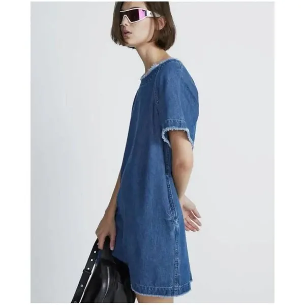 Rag & Bone Justine Featherweight Suki denim S shirt dress - Image 2