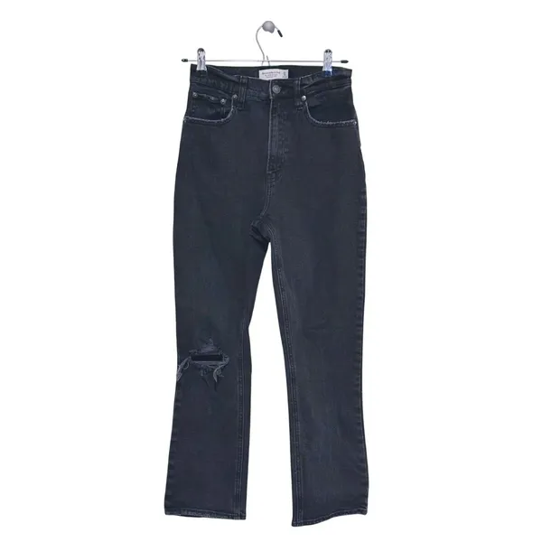 Abercrombie Womens Ankle Straight Ultra High Rise Jeans Size 0 (25) Black Denim - Image 2