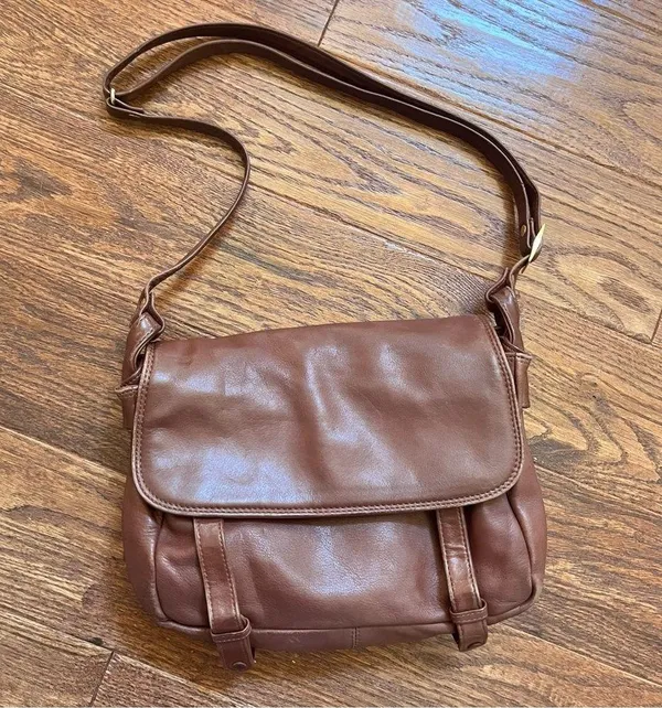 Vintage Brio! Brown Cross Body Satchel Shoulder Bag - Image 14