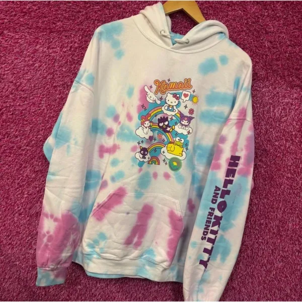 Hello Kitty & Friends Sanrio Kawaii Camp Tie Dye Hoodie 2X - Image 3