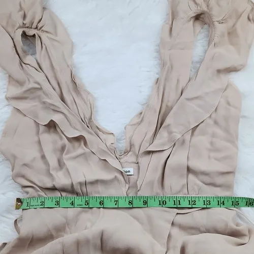 Reformation Peppermint Dress maxi gown Champagne‎ Blush Nude Ruffled Wrap Medium - Image 12