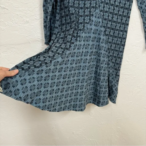 Ace & Jig Blue Patchwork Lagenlook Long Sleeve Mini Dress Womens XS Boho Swing - Image 4