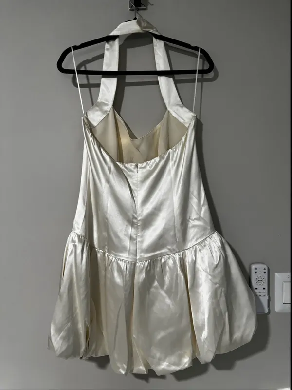 Reformation Babette Silk Mini Dress Bubble Skirt Size 10 - Image 6