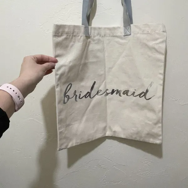 Rosanna Cream and‎ Silver Bridesmaid Tote bag Shopping Wedding Gift - Image 2