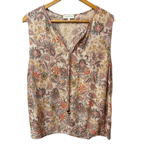 Adrienne Vittadini Paisley Print‎ Sleeveless Top Size 1X - Image 4