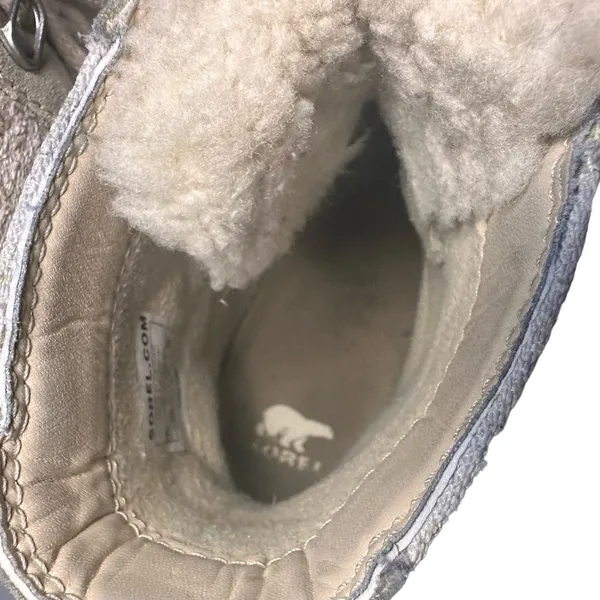 Sorel LENNOX™ Lace Cozy Booties Beige Winter Ankle Boots Biker Waterproof Size 9 - Image 10