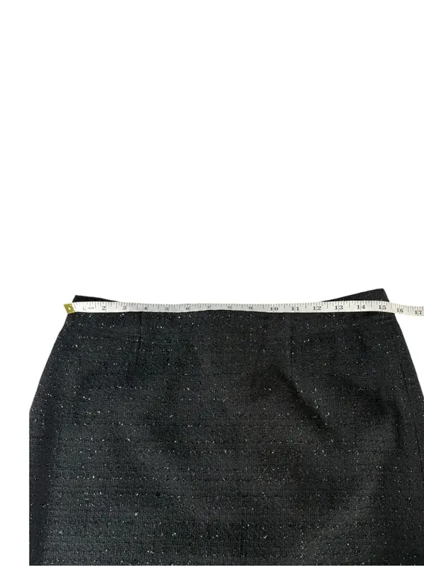 Laundry by Shelli Segal Skirt Womens 6 Black Sparkle Tweed Metallic A Line Party - Image 8
