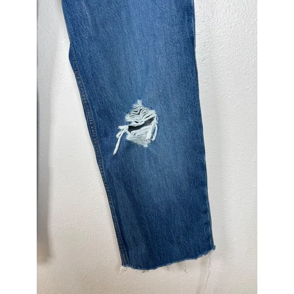 Levi's Low Pro Straight Leg Jeans Women's Size‎ 25 Blue Distressed Ripped - Image 5