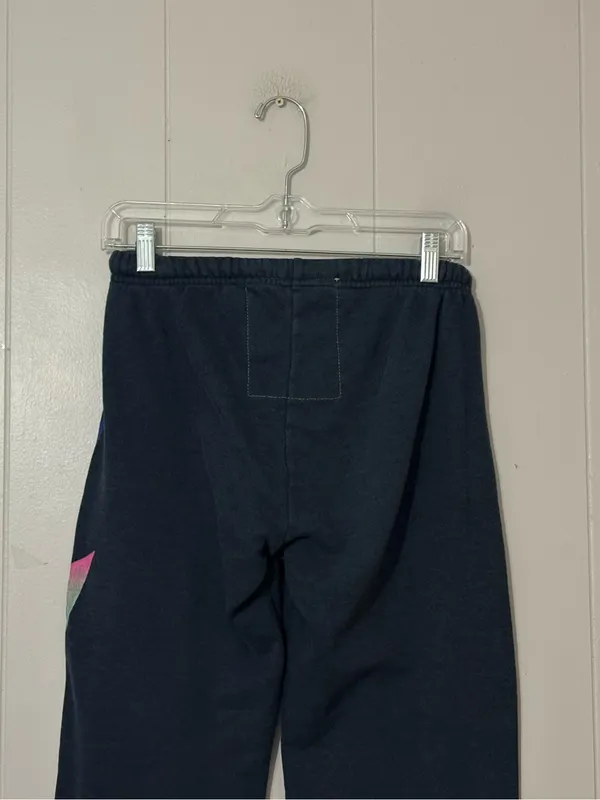 Aviator Nation Rainbow Bolt Sweatpants Charcoal Gray Joggers Size S - Image 8