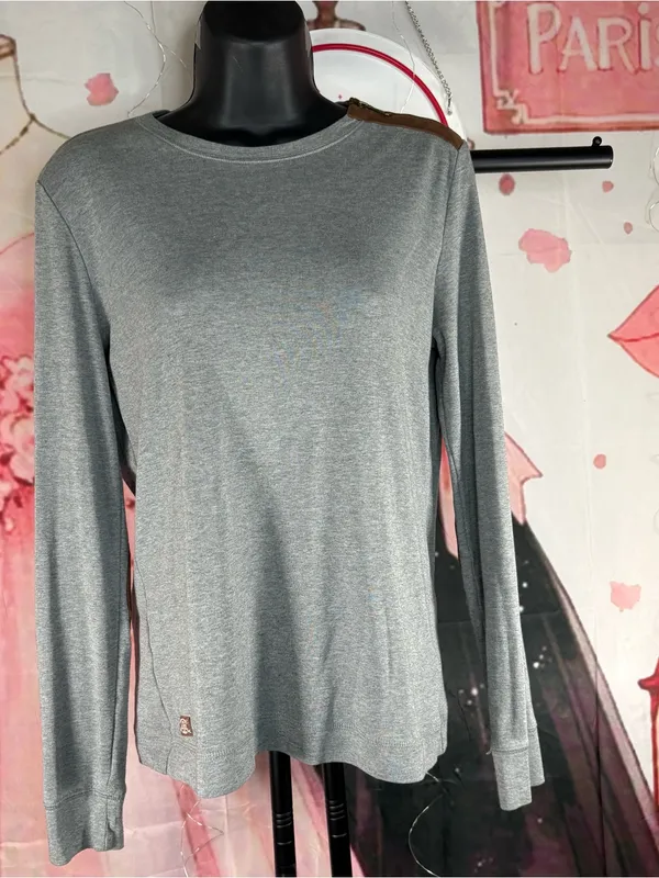 Ralph Lauren Gray Long-Sleeve Crewneck Top Sz L - Image 2