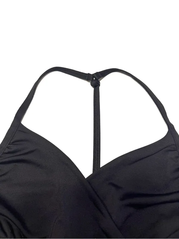 Victoria’s Secret PINK Gym to Swim Black Cross Wrap Bikini Top Sports Bra Medium - Image 3
