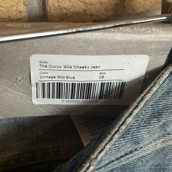 NWT Everlane The ’90s Cheeky Jean in Vintage Mid Blue Size 28 Button Fly Closure - Image 5