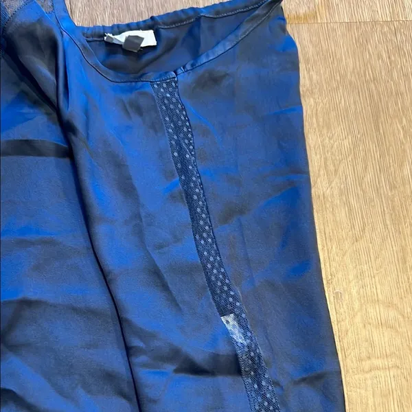 Aerie Blue Sheer Trim Silky Cami Swing Tank Top Size S - Image 3