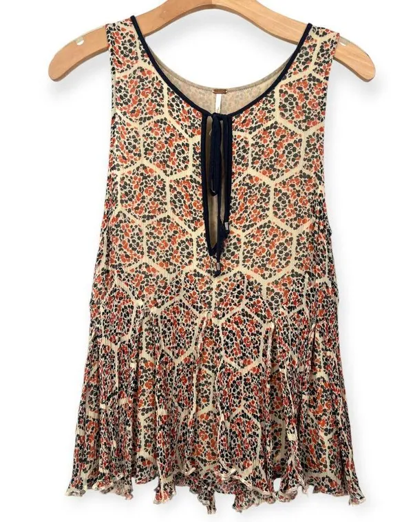 Free People | S | Touch The Sky Printed Tank Sleeveless Baby doll Top Blouse - Image 2