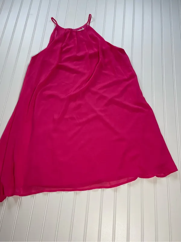 Lush Fuchsia Pink Pleated Halter Swing Dress‎ | Large | Y2K Barbiecore - Image 3