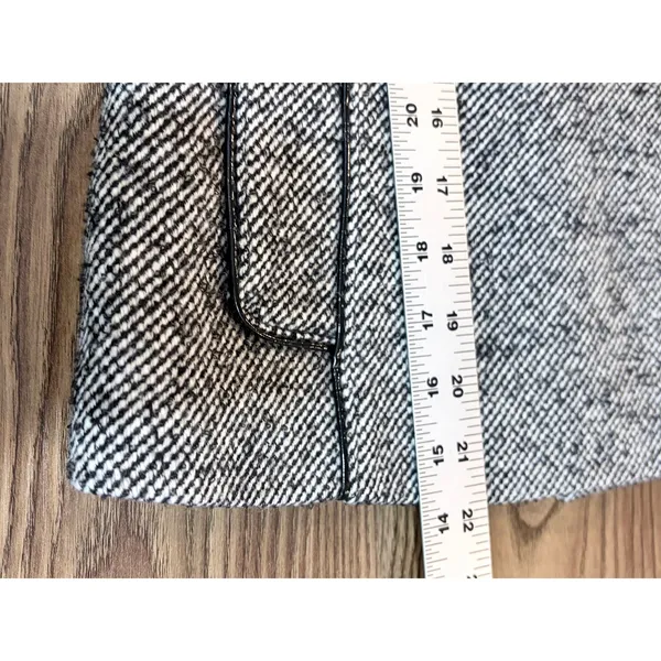 Banana Republic Pea Coat Black White Tweed Wool Blend Double Breasted 4 - Image 12