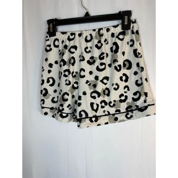 Jaclyn Intimates Pajama Set Womens Small Ivory Animal Print Button Top - Image 9