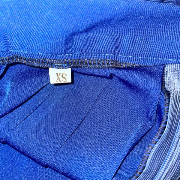 Womens Royal Blue Pleated Mini Skirt A-Line Preppy Tennis Y2K Schoolcore XS - Image 6