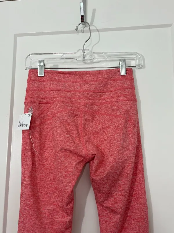 New Free People XS/S FP Movement Mango Heathered Lace-Up Ankle Leggings - Image 9