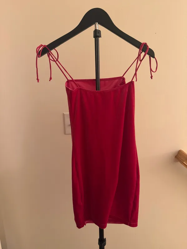 Pink motel Dress mini velvet - Image 3