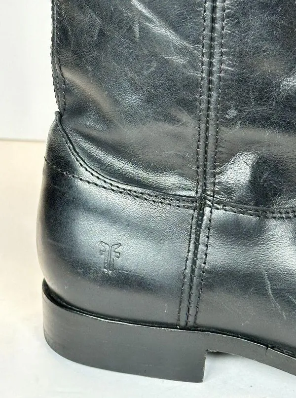 Frye Women's Melissa 3470412 Size 6B Black Riding Boots Leather Inside Zip NWOB - Image 7