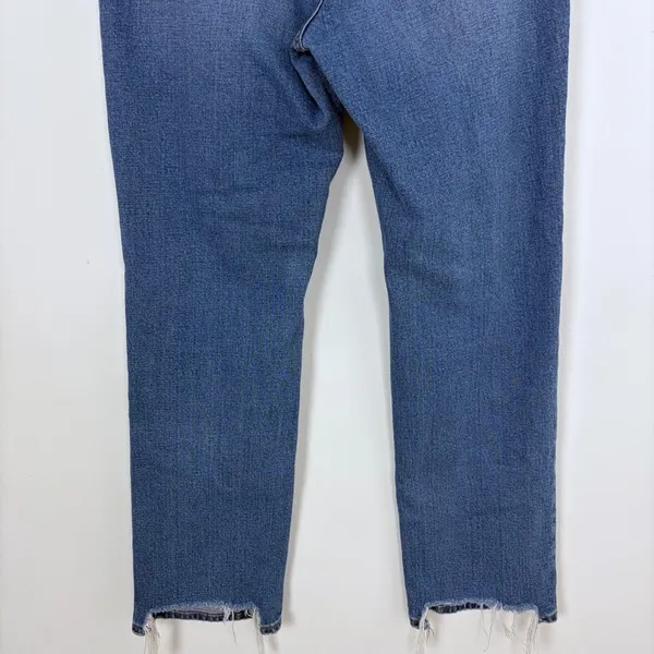 Abercrombie & Fitch The Ankle Straight Ultra High Rise Distressed Size 29/8 Long - Image 9