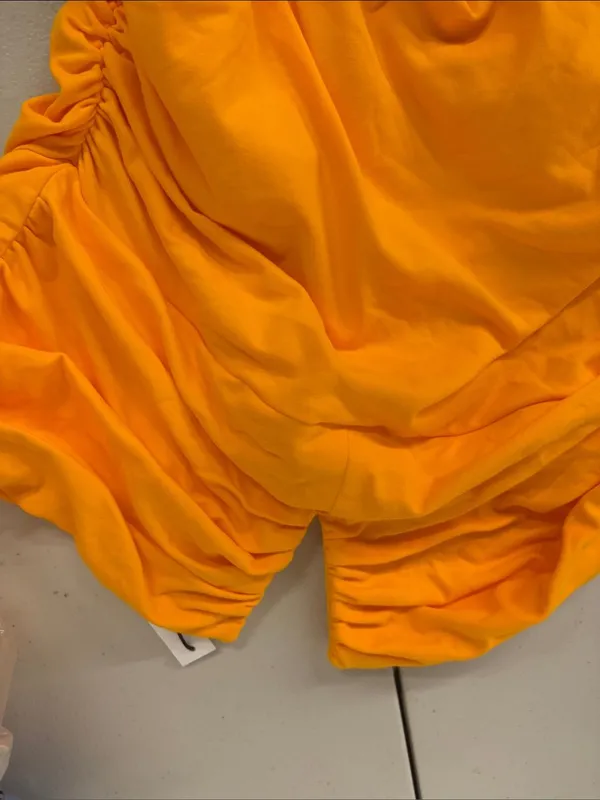 NEW Sz small s Susana Monaco V Wire Tube Gathered Dress strapless orange - Image 3