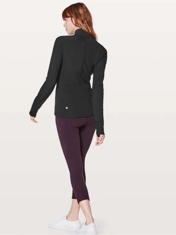 Lululemon Sleek Essentials Jacket Womens Size 12 Black Athletic Outdoor Luxtreme - Image 2