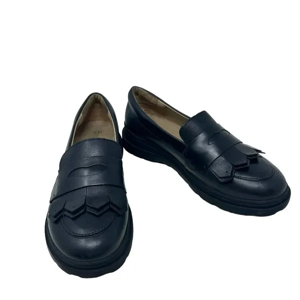Zara Top Grade Leather Black Fringe Platform Loafers Size‎ 36 / US 5.5 - Image 5