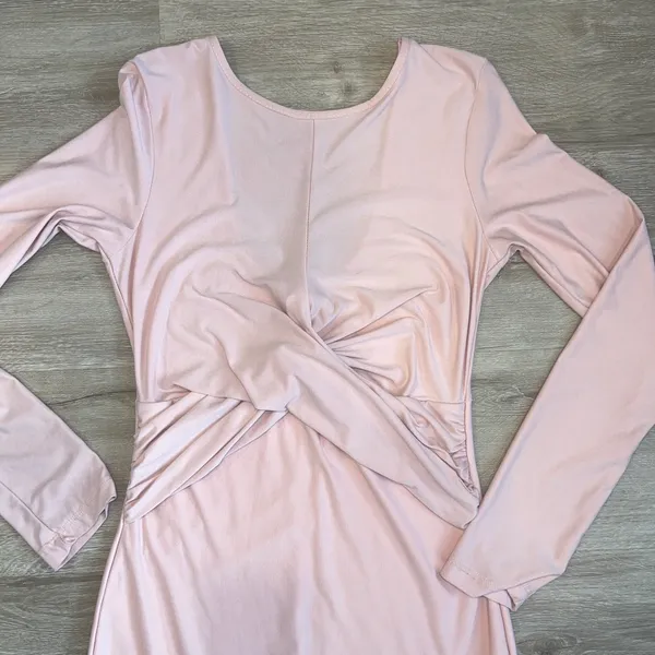 Windsor Dress Bodycon Pink Midi Ruched M - Image 4