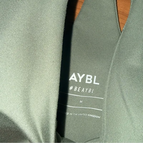 AYBL Staple‎ Sports Bra Racerback Okie Green Medium Yoga Gym Workout - Image 4