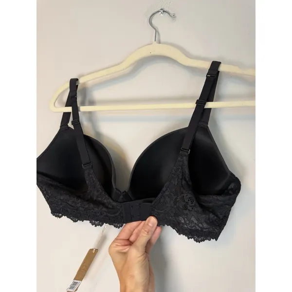 Skims Fits Everybody Lace T-shirt Lace Wing Bra Onyx Black 38D NWT $58 - Image 5
