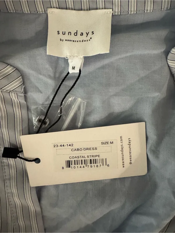 Sundays Cabo Dress Coastal Stripe Mini Dress Blue Stripe NWT - Image 9