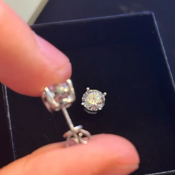 Kay Jewelers GRA CERTIFIED PASSES Moissanite Earrings 7mm Or 2.5 Carats 925 Silver (RE - Image 3