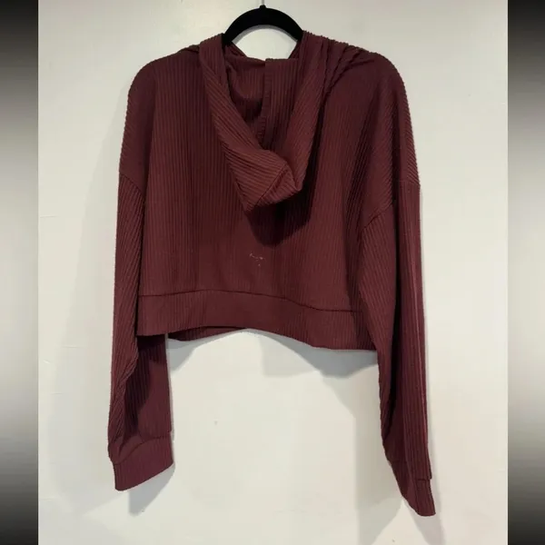 As Revival‎ ribbed maroon cropped sweatshirt - Image 3