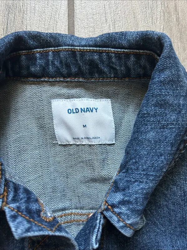 Old Navy Dark Blue Denim Jean Jacket - Image 2