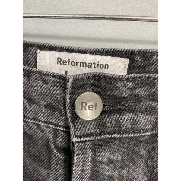 Reformation Womens Cynthia High Relaxed Jean Seattle Washed Black 27 - Image 7