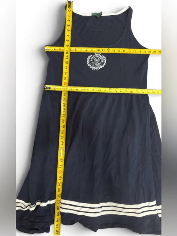 Ralph Lauren Jeans Co.Nautical Sleeveless Casual Flared dress Size Large A3 - Image 13